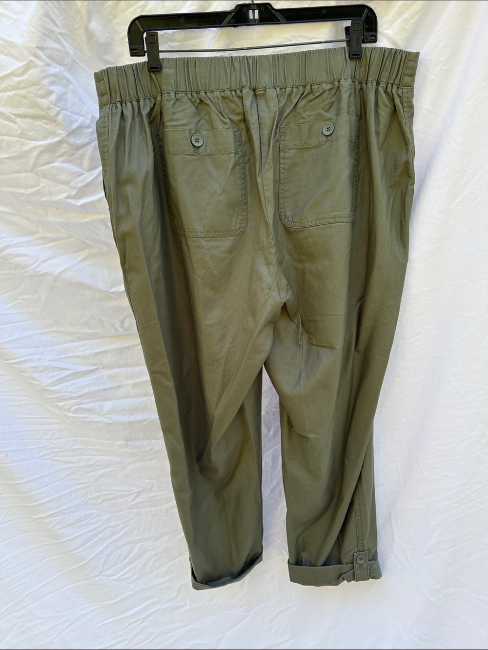 Talbots Olive Pull-On Drawstring Chinos - Picture 9 of 12
